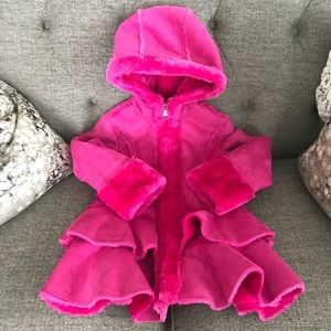 Faux fur little girls jacket - size 5